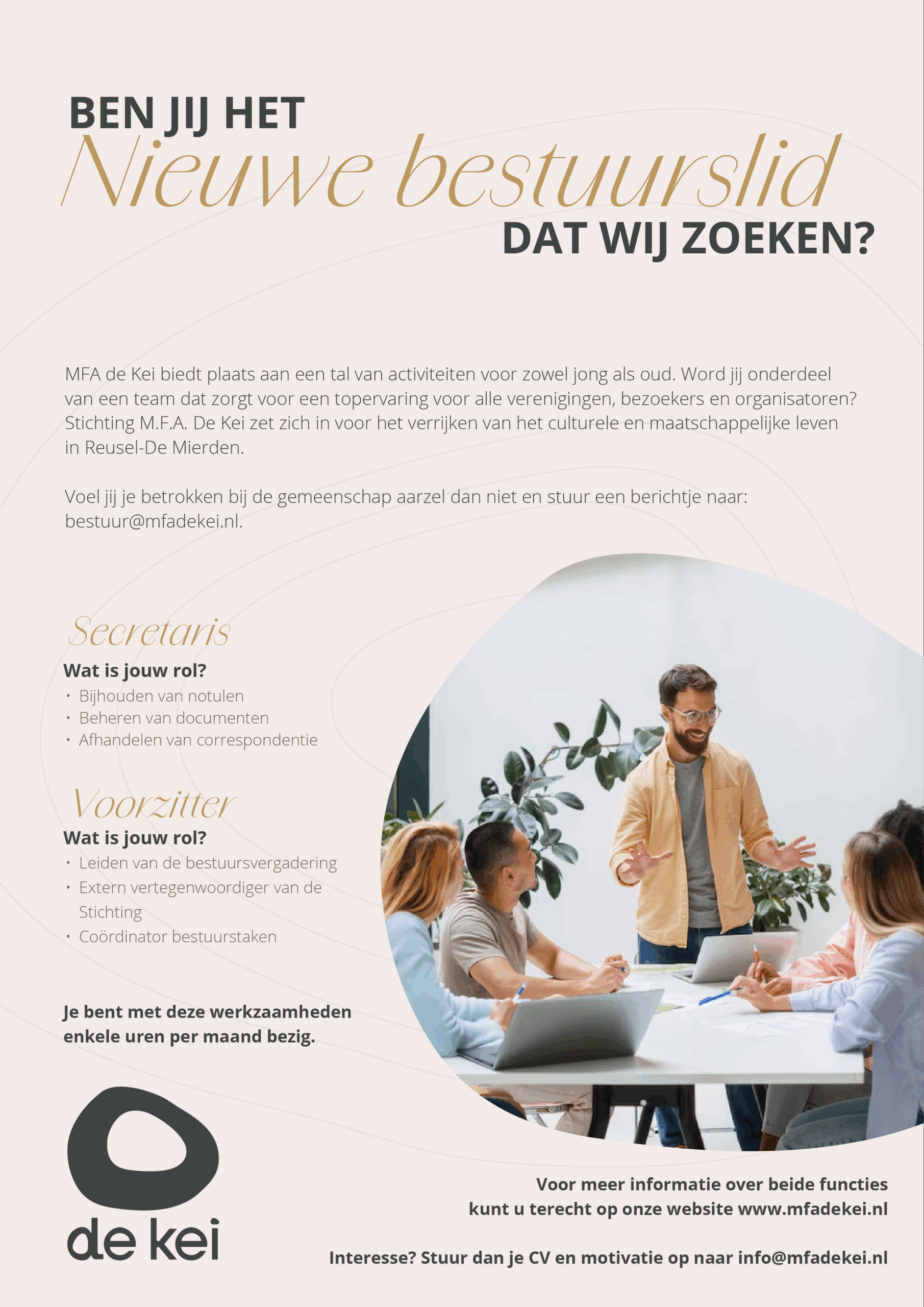 Vacature Bestuur MFA de Kei